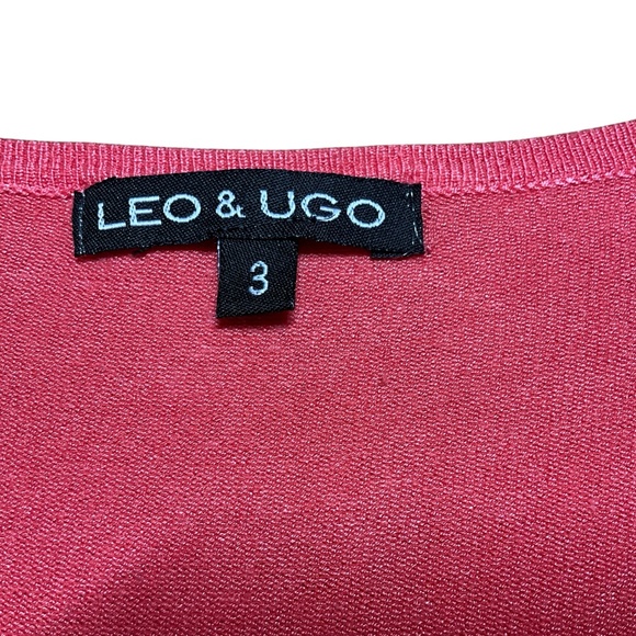 LEO & UGO Coral Button Front Cardi Sz 10 - Picture 5 of 10